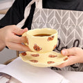 Ceramic Coffee Mug Set Creative Hand-painted Tea Cup with Saucer by Ljojo