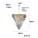 LED American Spiral Crystal Pendant Light Modern Black Hanging Lamp—Ljojo