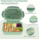 Ljojo 3-Compartment Lunch Box & Tableware Set for School Work Camping Bento Box
