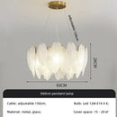 Ljojo Luxury Feather Crystal Chandelier - Cream Style Main Bedroom Lighting