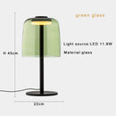 Green Glass Table Lamp for Home Office Bedroom Nightstand, Ljojo Luxury Desk Light