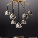 Ljojo Copper Crystal LED Pendant Light - Vintage American Ceiling Lamp for Living Room