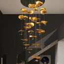 Ljojo Lotus Leaf Chandelier: Luxury Copper Dining Room Pendant Light