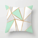 Ljojo Mint Green Geometric Printed Cushion Cover for Home Sofa Décor