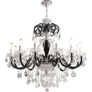 French Black Lustre Chandelier Glass Candle Pendant Light by Ljojo Luxe Crystal Home Decor