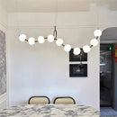 French Cream Designer Pearl Chandelier Luxury Pendant Light for Dining Table by Ljojo.