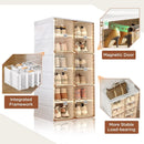 Ljojo™ Shoe Storage Box: Folding Organizer Rack with Magnetic Clear Door