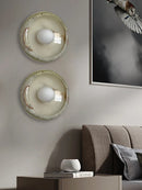 Modern Minimalist Round Jade Stone LED Wall Pendant Light Hanging Lamp by Ljojo