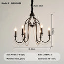 French Black Candle Chandelier For Living Room E14 Crystal Pendant Lights: Ljojo Romantic LED Hanging Lamp