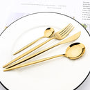 Ljojo 12-Piece Pink Gold Stainless Steel Cutlery Set