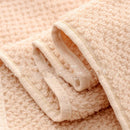 Ljojo 3-Piece Waffle Towel Set: 1 Bath, 2 Hand Towels - Cream