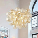 Ljojo Magic Beans Glass Bubble Chandelier: Nordic Fashion Pendant Light for Living Room Dining Office