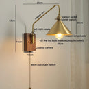 Ljojo LED Glass Copper Wall Sconce Modern Stair Light Fixtures for Home Decor
