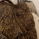 Ljojo Leopard Print Faux Fur Throw Blanket, Cozy Retro Style Luxe for Couch & Bed