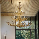 American Style Antler Deer Chandelier For Living Room - Farmhouse Hanging Light by Ljojo