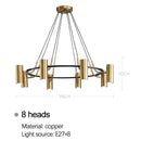 LED Copper Ring Spotlight Chandelier Elegant Lighting Fixture for Home Living Room by Ljojo
