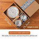 Ljojo Mini Ceramic Plate Set for Sushi Soy Sauce & Snacks