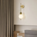 LED Wall Lamp White Acrylic Ball Gold Metal Dimmable Sconce by Ljojo - Modern Bedroom Lighting