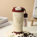 Ljojo 500ml Stainless Steel Vacuum Insulated Coffee Cup Straw Mug