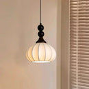 Ljojo Wabi-Sabi Retro Silk Pendant Lamp Wood Chandelier Home Decor Lighting
