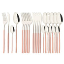 Ljojo 24-Piece Stainless Steel Cutlery Set - Black Mirror Finish