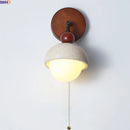 Ljojo LED Wall Lamp Yellow Travertine White Glass Living Room Bathroom Mirror Light