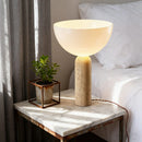 Danish Mushroom Desk Light Travertine Stone Table Lamp for Living Room by Ljojo