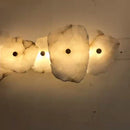 Ljojo Marble LED Wall Lamp Copper Sconce for Parlor Bedroom