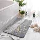 Ljojo Marble White Gold Bath Mat - Non-Slip Shower Carpet