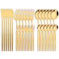 Ljojo 30-Piece Silver Stainless Steel Cutlery Set for Party Kitchen