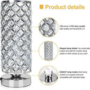 Ljojo Luxury Crystal Table Lamp Touch Dimmable USB Charging Eye Protection