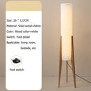 LED Retro Solid Wood Floor Lamp White Fabric Shade Home Decor Bedroom Living Room Dining Elegance by Ljojo