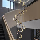 Ljojo Luxury Crystal Aluminum LED Chandelier - Modern Round Hanging Lamps