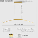 LED Pendant Lamp Minimalist Curve Hanging Light Adjustable Height for Kitchen Dining Room by Ljojo