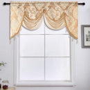 Ljojo Luxury Jacquard Floral Tassel Window Valance for Elegant Home Decor