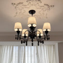 American Retro Candle Chandelier Nordic Ceramic Led Pendant Lights Living Room Fabric Lighting by Ljojo