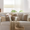 Cream Tan Two Tone Striped Pillow Cover for Home Sofa Couch Living Room by Ljojo