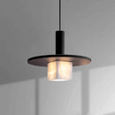 Modern Minimal Art LED Marble Square Chandelier Hanging Lamp for Home Decor by Ljojo