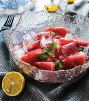Ljojo 1500ml Glass Bowl Gold-Plated Household Tableware Fruit Dessert Salad Plate