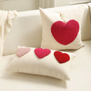 Ljojo Love Embroidered Valentine's Day Pillowcase Red White Lovers Towel Throw Cushion Cover