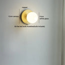 Ljojo LED Glass Wall Lights: Nordic White Bedside Sconce with Switch