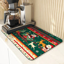 Christmas Santa Absorbent Drying Mat for Kitchen and Table Cup Drying Mats by Ljojo