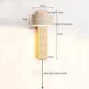 Ljojo Mid Century LED Wall Lamp Yellow Travertine Wood Light for Living Room