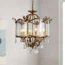 American Retro Style Dining Room Chandelier French Candle Crystal Pendant Lights LED Lighting Ljojo