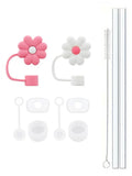 Ljojo 11Pcs Cup Accessories Set: Silicone Straw Stopper, Reusable Straw, Cleaning Brush - 40oz 30oz