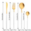 Ljojo 24-Piece Stainless Steel Cutlery Set - Matte Silver Western Flatware Tableware