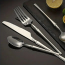 Ljojo 24-Piece Stainless Steel Cutlery Set for Restaurant Banquets