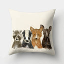 Ljojo Minimalist Spring Tree Landscape Pillow Cover - Bear Penguin Cartoon Animal Pillowcase