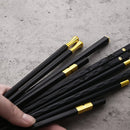 Ljojo Metal Chopsticks Set: Japanese & Chinese Sushi Alloy Non-slip Reusable Sticks