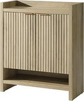 Ljojo™ Fluted Shoe Cabinet: 41'' Tall 2-Door Storage Organizer with 5-Tier Shelves